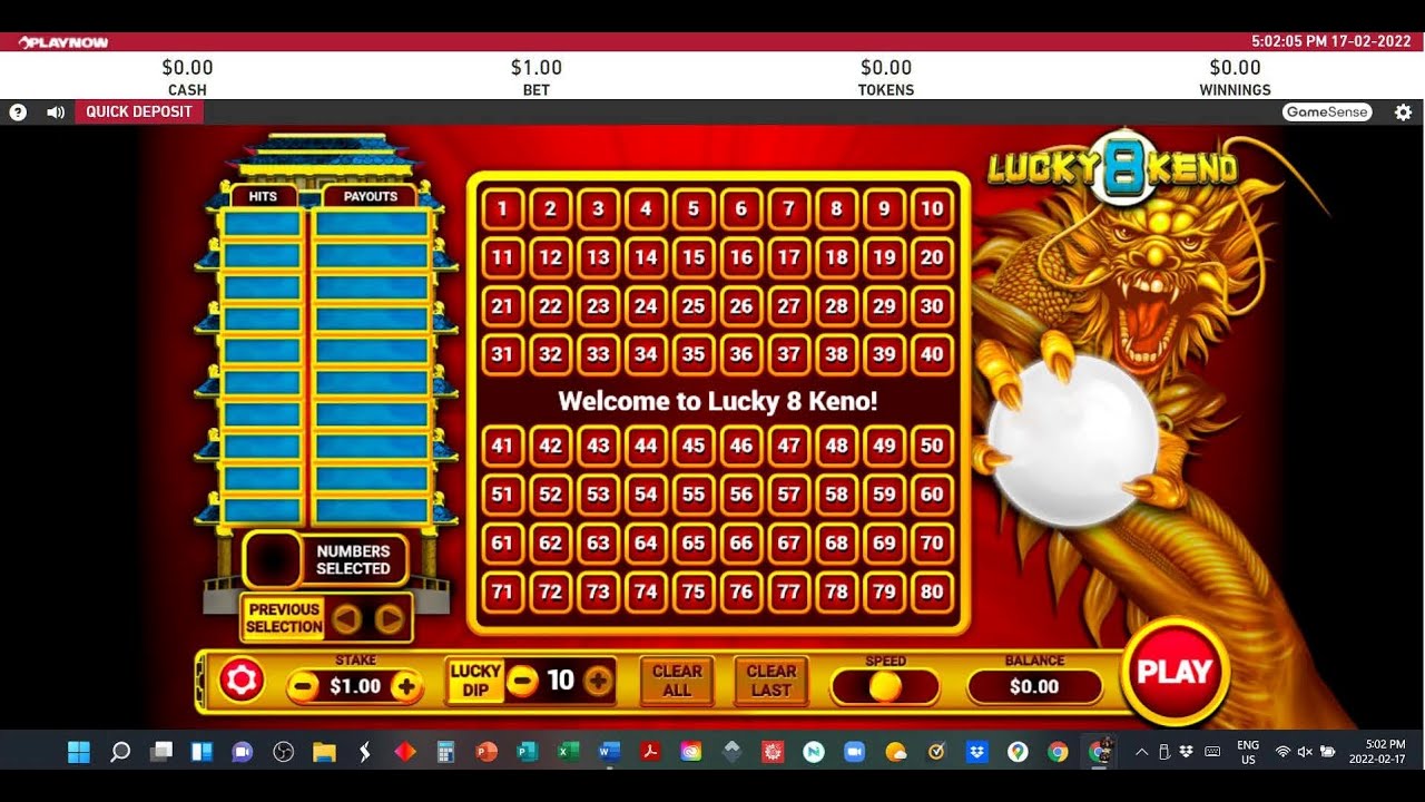 PlayNow Online Lucky 8 Keno, etc.