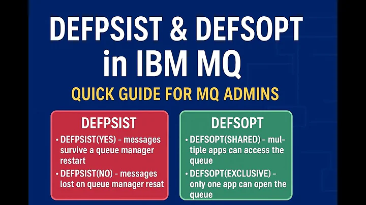 DEFPSIST & DEFSOPT in IBM MQ | Quick Guide for MQ Admins