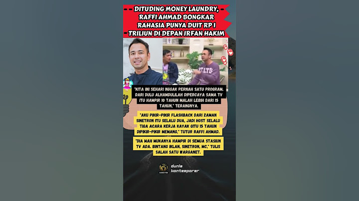 Dituding Money Laundry, Raffi Ahmad Bongkar Rahasia Punya Duit Rp 1 Triliun di Depan Irfan Hakim