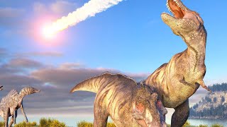 11:00 worship live stream. Image of dinosaurs observing meteor