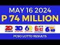 Lotto Result Today 9pm May 16 2024 | Complete Details