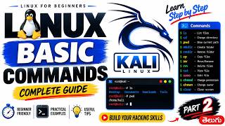 Linux Basic Commands for Beginners 🔥 | Kali Linux Commands in Telugu | Part 2 ,     2026