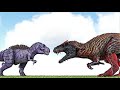 OMEGA REX - JURASSIC PARK BOSS VS BIGBULL GIGANOTOSAURUS BOSS (ARK SURVIVAL EVOLVED BATTLE DINOSAUR)