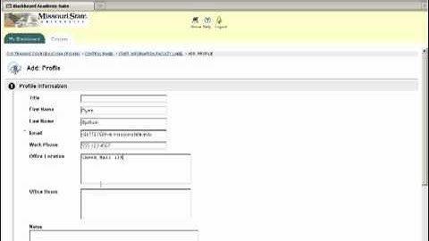 Adding a Faculty Profile in Blackboard