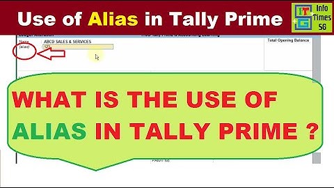 Use of Alias in Tally Prime | Alias Name in Tally Prime | Tally Prime Tutorial | Tally Prime