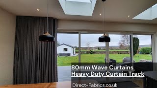 Wave Curtains with Heavy Duty Metal Curtain Track - 80mm Wave Curtains on Heavy Duty Track