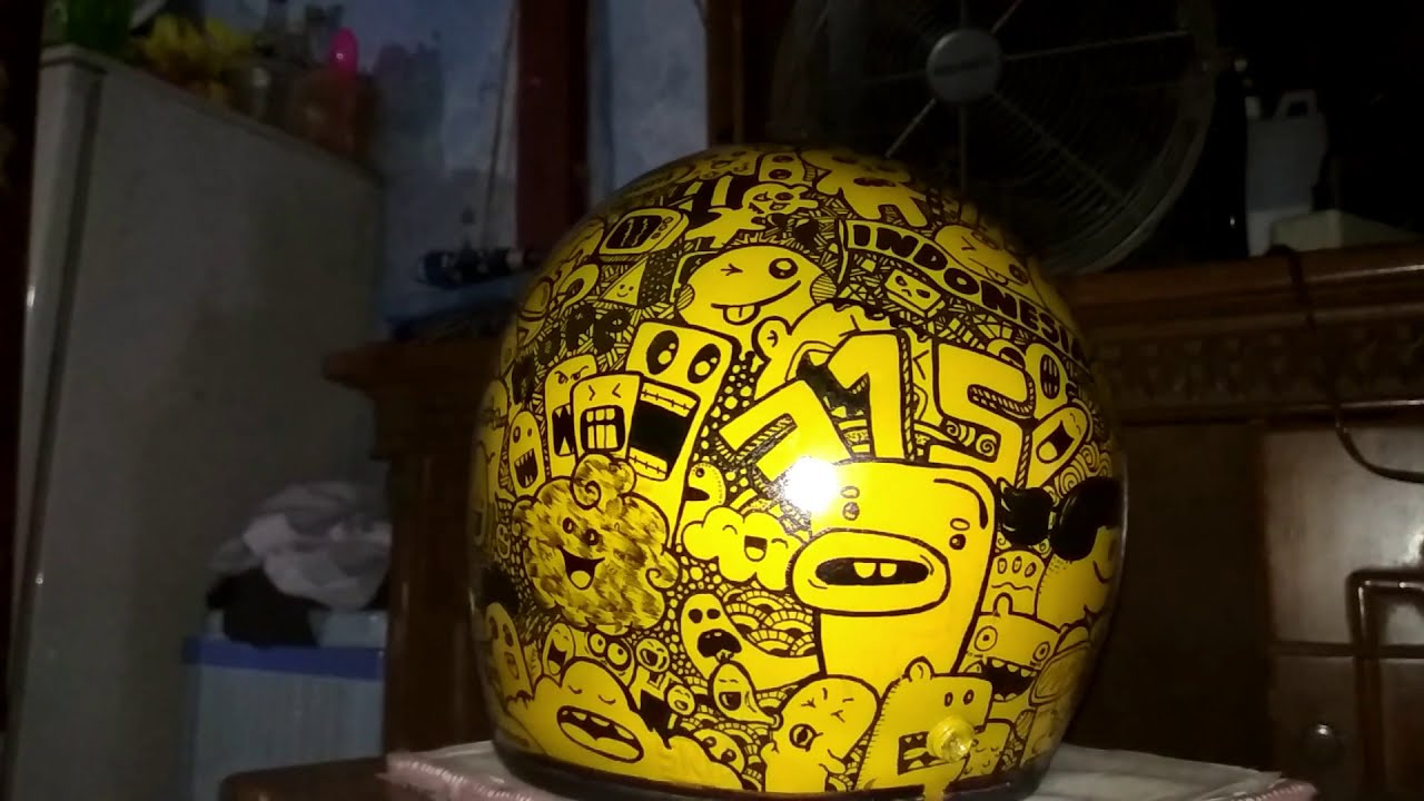 Proses Awal Modifikasi  Helm Doodle Art Tribal  YouTube