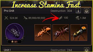 How To Increase Stamina Fast or recover fast || The Ants Underground Kingdom
