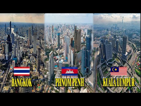 KUALA LUMPUR???????? & BANGKOK???????? and PHNOM PENH????????. View of High-Rise Buildings of The 3 cities in ASEAN.