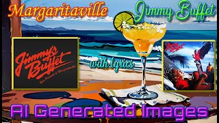 Margaritaville by Jimmy Buffet with lyrics and AI generated images