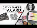 🔴  Live Replay: Cathy Makes a Card Live (Gel Press, Distress Inks + a die cut!)