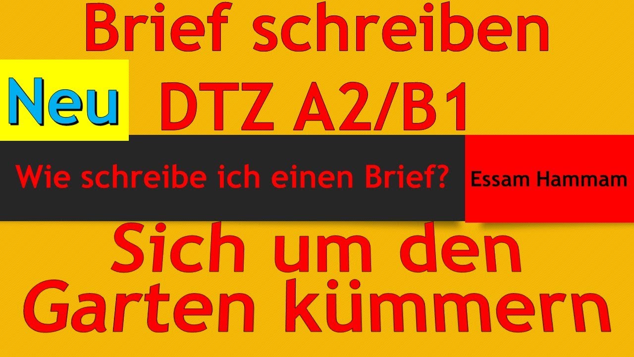 DTZ A2/B1 Brief / EMail schreiben sich um den Garten eines