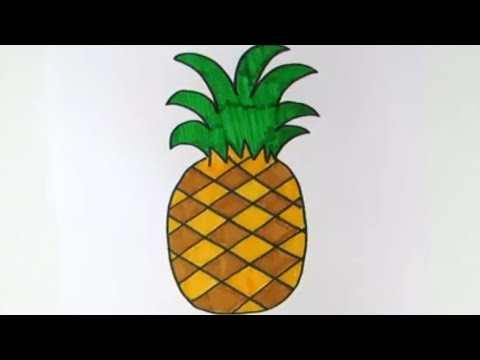 Ananas Nasıl Çizilir? - Kolay Ananas Çizimi #ananasnasılçizilir #kolayananasçizimi