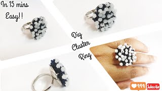 Cluster ring/how to make a ring/beaded ring