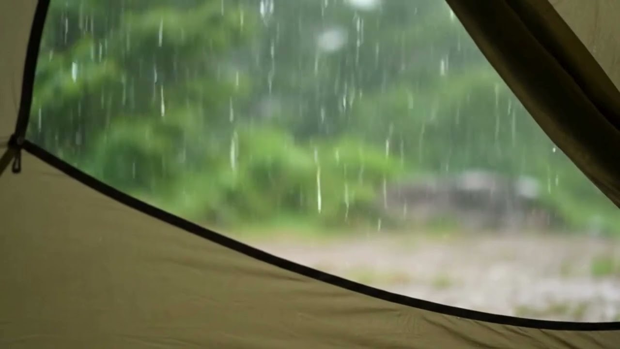 Rain Outside, Warm Light Inside – Tent Ambience [ASMR 4K]