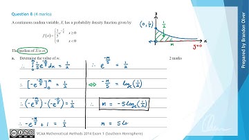 VCAA Mathematical Methods 2014 Exam 1 - Question 8