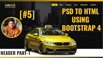 PSD to HTML convert using bootstrap 4 | Header Section Part-1 | Responsive Website [#5]