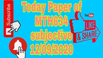 MTH 634 ||Today Paper at 2:30pm September 12, 2020