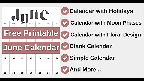 June 2024 Calendar with Holidays - Free Printable! #2024 #calendar #june2024