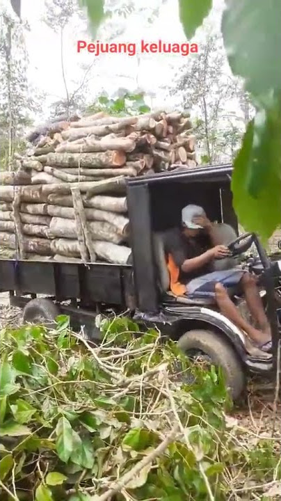 test mobil bermesin motor muat kayu karet #shorts