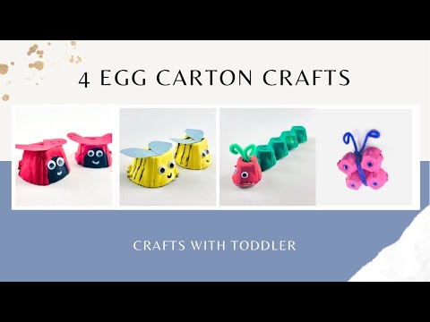 4 Easy Egg Carton Crafts for Kids | Egg Carton Ladybug🐞,Bee🐝,Butterfly🦋,Caterpillar 🐛Crafts