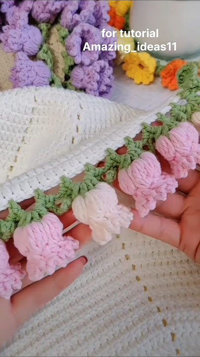 How to crochet for beginners || Crochet lily of the valley bouquet blanket tutorial