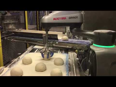 AUXPAMA Robot - Manipulación de bolas de masa de pan con Robot