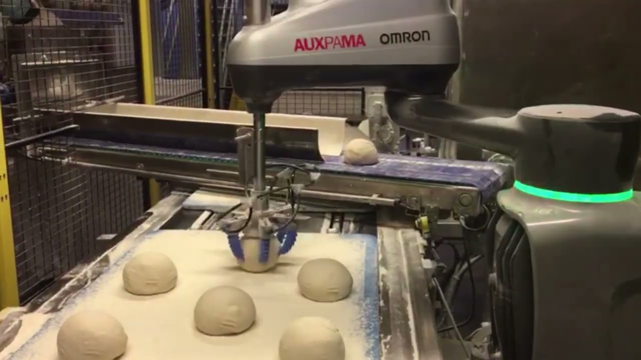 AUXPAMA Robot - Manipulación de bolas de masa de pan con Robot