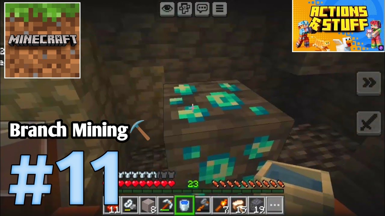 Minecraft Mobile Survival #11 – Branch Mining💎⛏️ - YouTube