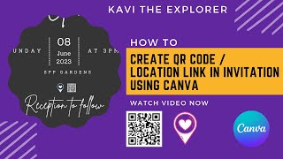 Create QR Code for location in invitation using canva | Digital Invitation with location link screenshot 3