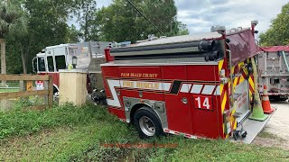 Fire Truck Crashes At House Fire