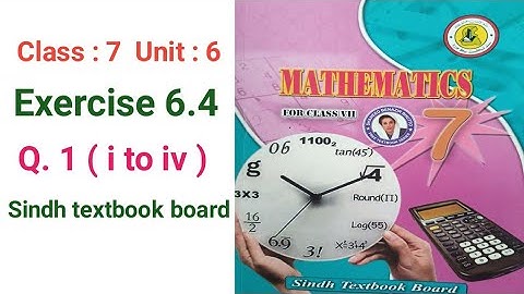 #Maths | Class : 7 | Unit No : 6 |Eercise : 6۔4  Q. 1  |STBB|
