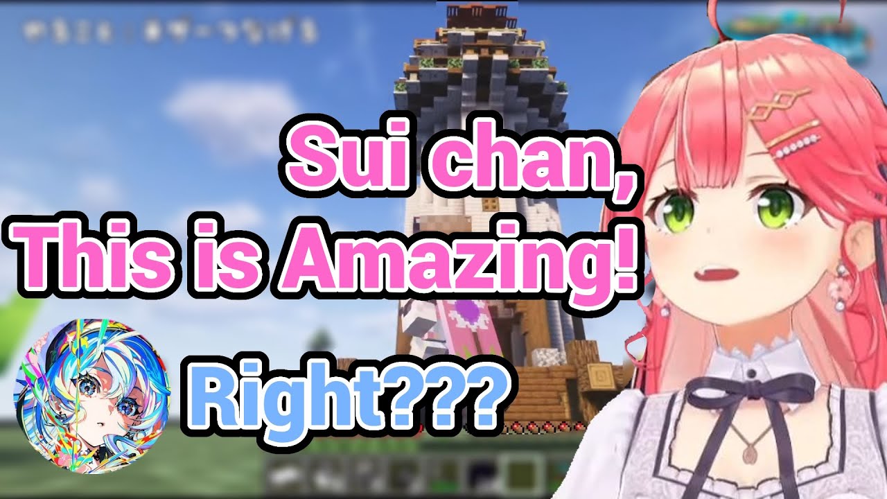 Suisei's Tower Really Amazed Miko in New Hololive Minecraft server!!!