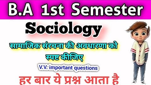Explain the concept of social structure, BA 1st semester sociology, Paper Hacker