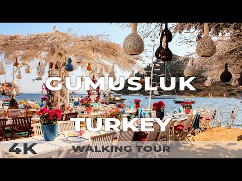 4K Gumusluk Bodrum Turkey - Walking Tour 2022 | Aegean Coast 2022