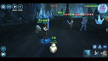 [3v3] JTR/BB-8/R2-D2 vs. fast CLS/Chewpio/C-3PO (15% HP): 56 banners