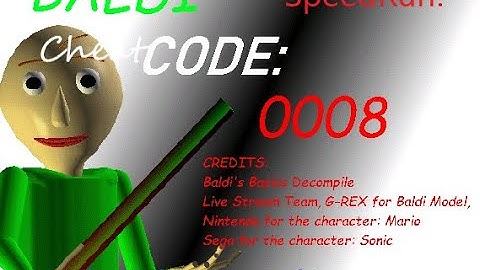Baldi Code 0008 Cheat Mod Bad Ending Speed Run! 2M 43seconds (WR!)