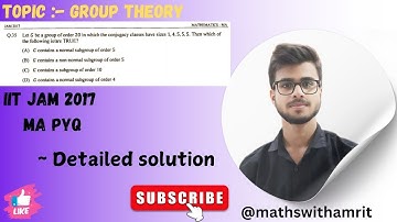 Group theory || IIT JAM MA 2017 PYQ Solution | #iitjam  #video  #education