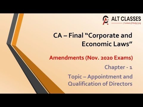 Final Law Amendment Nov 20 Exams- Chapter 1 | CA Pankaj Garg |