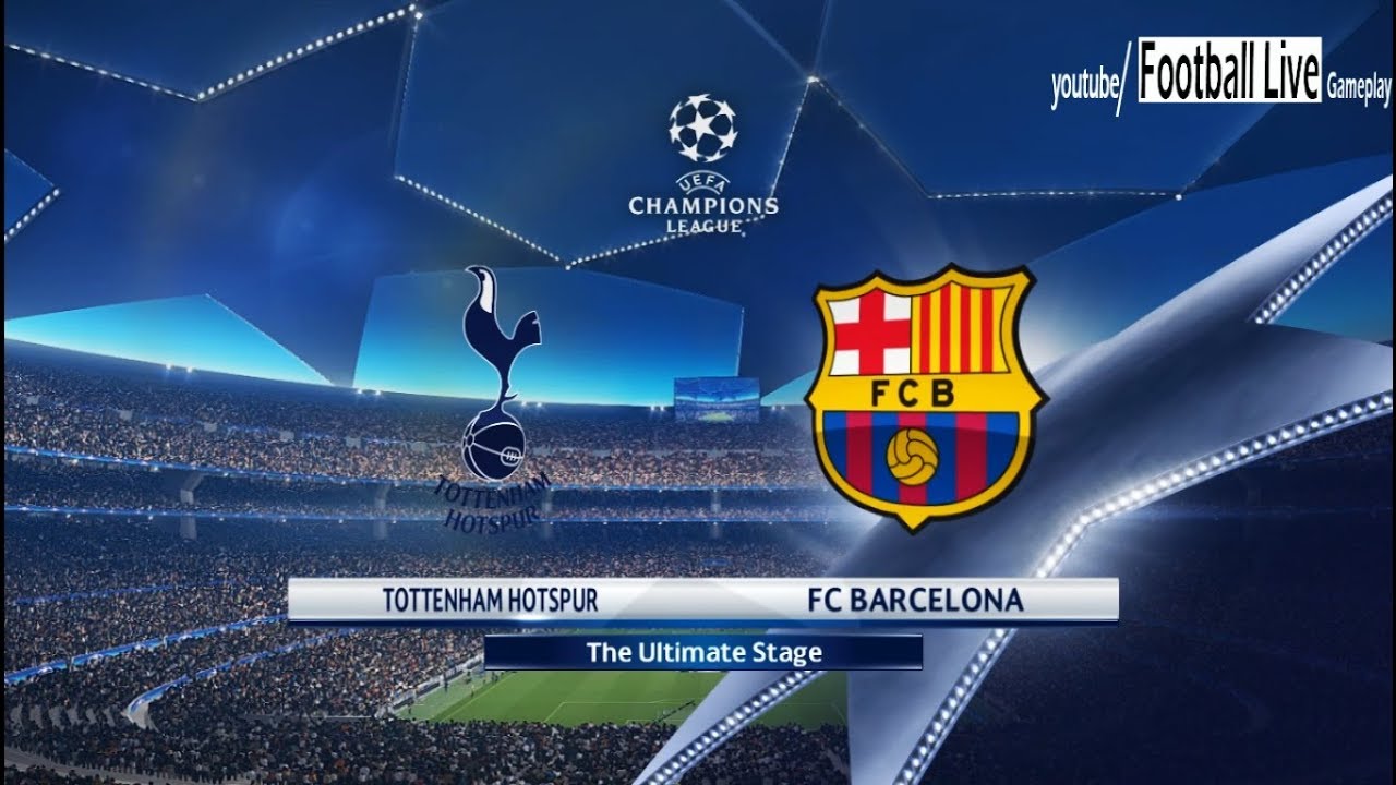 PES 2018 Tottenham vs FC Barcelona UEFA Champions League (UCL) Gameplay PC