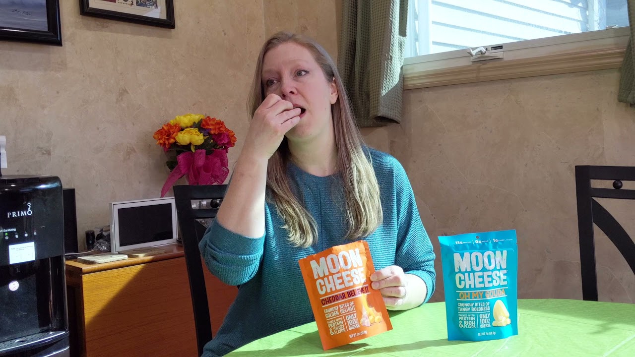 Taste Testing Crunchy Cheese Moon Cheese Keto Friendly SnacksCheddar