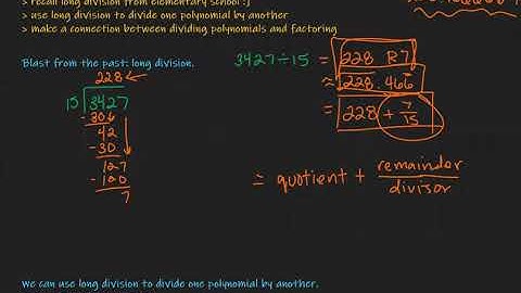 Section 5.5a Part 1: Divide Polynomials using Long Division