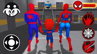 Playing as SpiderMan Family in Lava Barry's Mode! Barry's Prison Run Obby Walkthrough #roblox