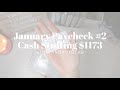 January Cash Stuffing $1173 | Paycheck #2 | GIVEAWAY!!