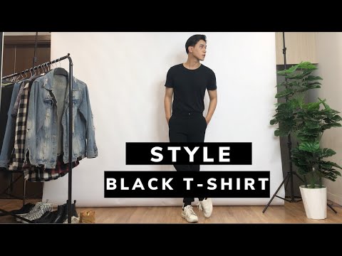 Áo Đen Phối Với Quần Màu Gì - 1 T-shirt - 10 Outfits | Gợi ý 10 cách phối đồ với áo phông đen | Việt Nâu