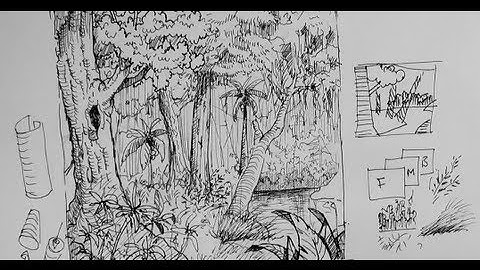 Pen & Ink Drawing Tutorials | How to draw a forest scene or background