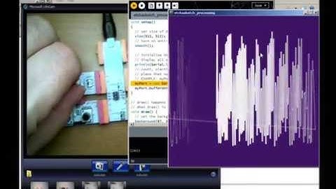 LittleBits Etch-a-sketch demo using Arduino and Processing makes a simple Oscilloscope.