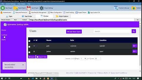 dynamic lookup table
