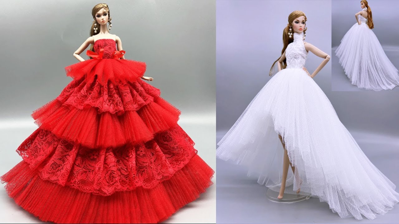 DIY Princess Barbie Dresses | Barbie doll Hacks and Crafts | Doll dress ...