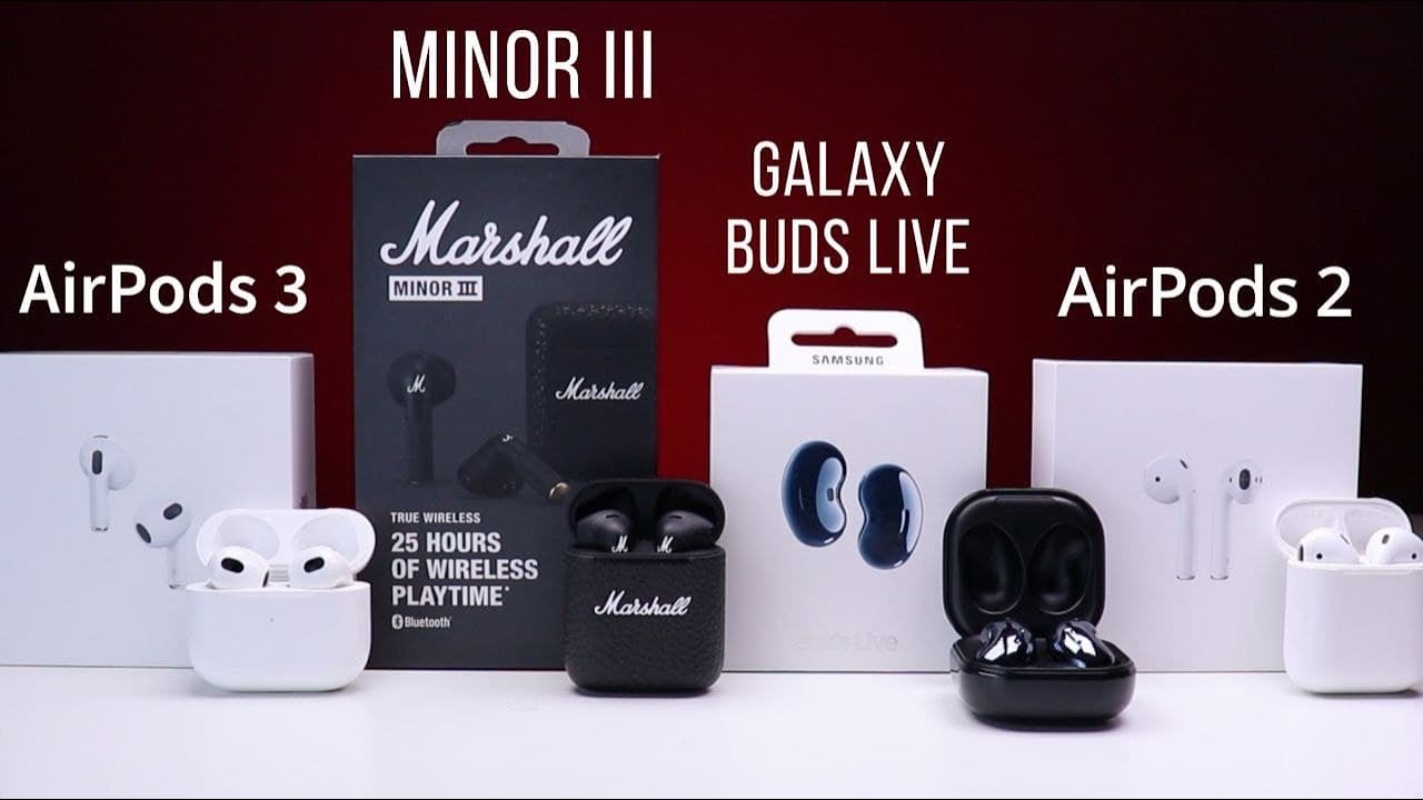 Marshall MINOR 3, AirPods 3, AirPods 2 
